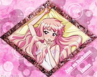 Pink anime girl bubbles circles - bubble free wallpaper