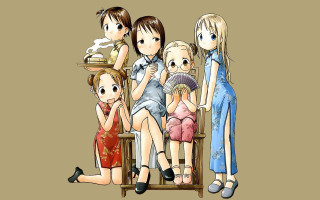 Group people fan cake ukiyo - a fan free wallpaper