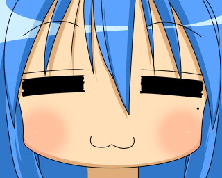 Cartoon girl blue hair sad 2 - black eye free wallpaper