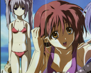 Anime girls bikinis blue sky - bikinis free wallpaper