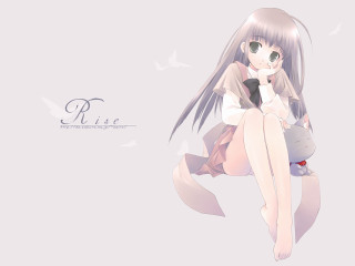 Girl cat bird pink anime - above her head free wallpaper