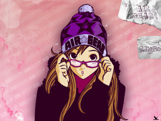Girl beanie glasses purple hat - artgerm free wallpaper
