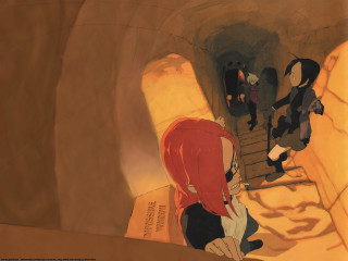 Woman stairs red shirt black - a set of stairs free wallpaper for desktop