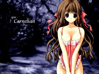 Girl pinkdress forest anime gothic - a cartoon picture of a girl free wallpaper