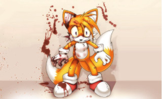 Cartoon cat blood splat furry - on free wallpaper for desktop