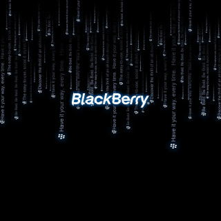 Black background blue blackberry logo - letterism free wallpaper for tablet