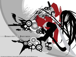 Woman sword red background black - circle free wallpaper