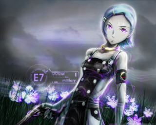 Girl blue hair gun flower - blue hair holding free wallpaper for desktop
