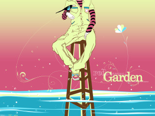 Woman stool water butterfly pink - above her head free wallpaper for desktop