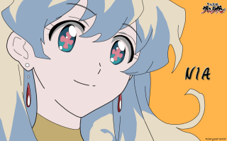 Cartoon bluehair bigeyes smile nia - big eye and a smile free wallpaper