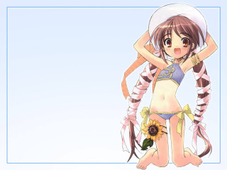Alice girl bikini hat flower - anime girl free wallpaper