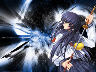 Anime girl wand star blue - a anime girl holding free wallpaper
