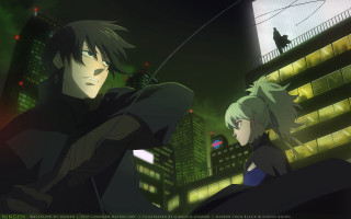 Anime city night motorcycle neo - a city free wallpaper