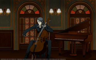 Gothic piano illustration boy stainedglass - a man playing free wallpaper