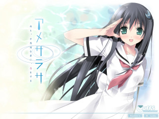 Girl black hair red tie 2 - a red tie free wallpaper