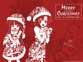 Merry christmas santa girls fur - a merry christmas free wallpaper