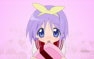 Anime girl purple hair blue 5 - a pink object free wallpaper