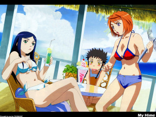 Beach party women drinks bikini - a bikini free wallpaper