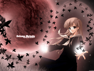 Girl glowing ball red moon - a girl holding free wallpaper for desktop