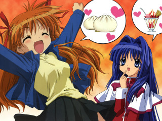 Anime girls cat ears drink - a donut free wallpaper