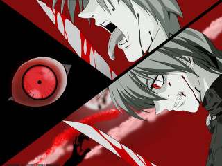 Yandere bloodied knife redsky redmoon - a clock in the background free wallpaper
