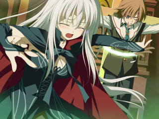 Anime characters white black hair - the other pointing free wallpaper