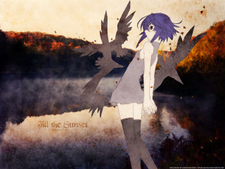 Aya goda bird lake autumn - over her head free wallpaper