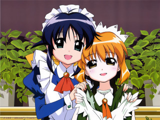 Anime girls tree bushes white - a tree and bushes free wallpaper