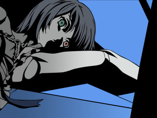 Gothic aya goda green eyes - her chest free wallpaper for desktop