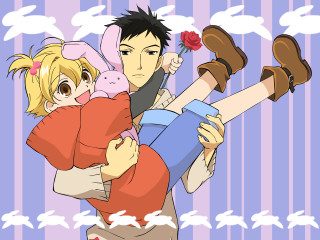 Man woman flower clouds illustration - a storybook illustration free wallpaper