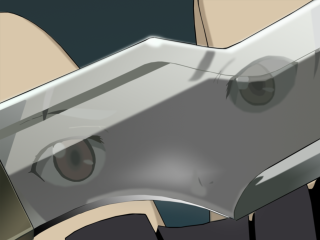 Metal face eyes vanitas yandere - a close up of a metal object free wallpaper