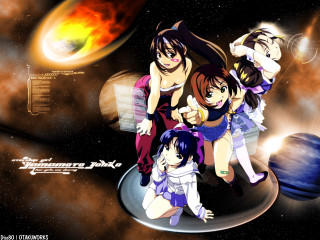 Anime girls space station planets - a space station free wallpaper