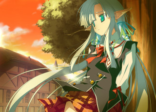 Anime girl white hair sword 4 - anime art free wallpaper