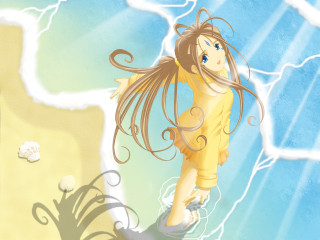 Girl yellow dress flying beach - a yellow dress free wallpaper