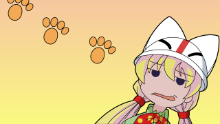 Cartoon girl yellow sky cat - a yellow sky free wallpaper for desktop