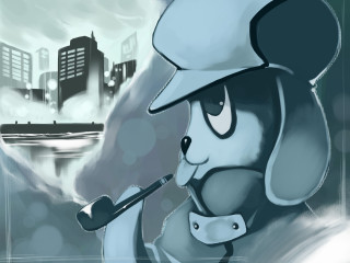 Dog pipe city river furry - a pipe free wallpaper