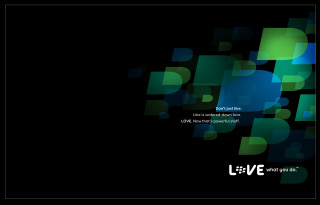 Black background blue green design 3 - letterism free wallpaper