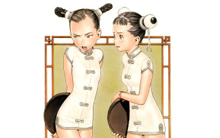 Two women dresses hair buns - hair free wallpaper