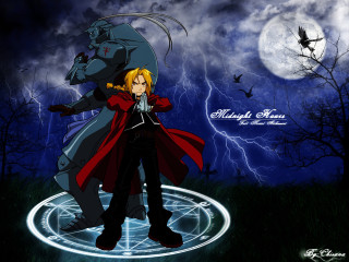 Moonlit gothic anime castle forest - a full moon free wallpaper for desktop