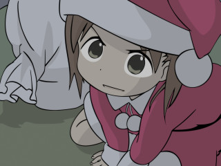 Cartoon girl santa hat angry - ayo free wallpaper