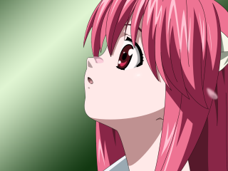 Pink hair horns girl sky - anime visual free wallpaper for desktop