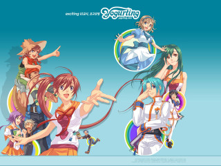 Anime group hands up characters - a group of anime characters free wallpaper for desktop