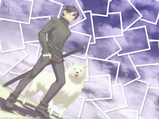 Man dog cloudy sky portrait - square free wallpaper for desktop