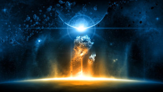 Space bright light black hole - a black hole in the middle free wallpaper