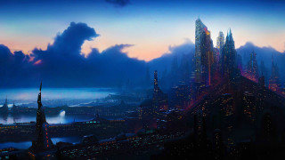City skyline tall buildings night - christophe vacher free wallpaper for desktop