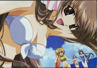 Cartoon two women girls beach - a cartoon picture free wallpaper