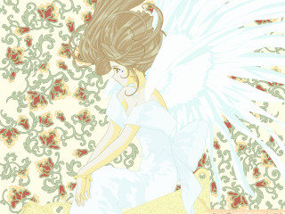 Angelic floral wings dress illustration - illustration free wallpaper