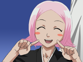 Pink hair smile gesture building - kawaii free wallpaper