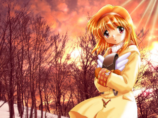 Girl yellow dress snow magic - a yellow dress free wallpaper for desktop