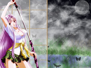 Long haired girl wand butterfly - a wand free wallpaper